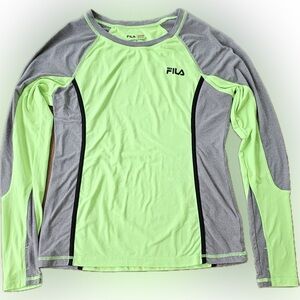 Fila Lime Green and Gray Women’s Running Top